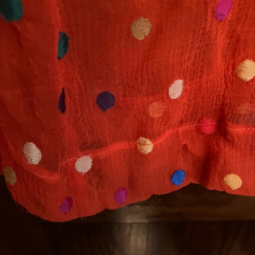 Polka Dot Midi Dress - Red - Picture 5 of 9